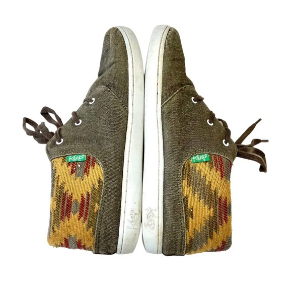 Keep Women's 10 Canvas Shoes Mid Top Aztec Sneakers Brown - Picture 5 of 9